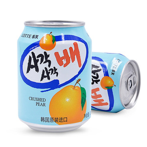 韩国进口LOTTE乐天梨汁饮料238ml果味果汁梨子汁饮品罐装夏日饮品